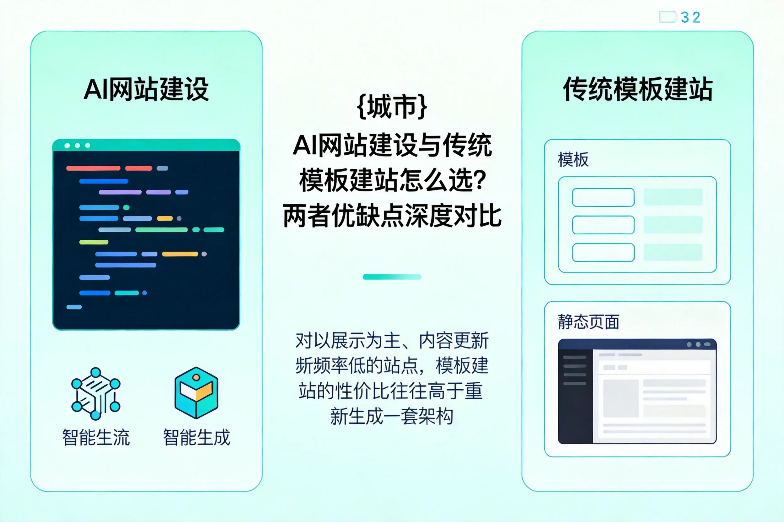 伊春AI网站建设与传统模板建站怎么选?两者优缺点深度对比