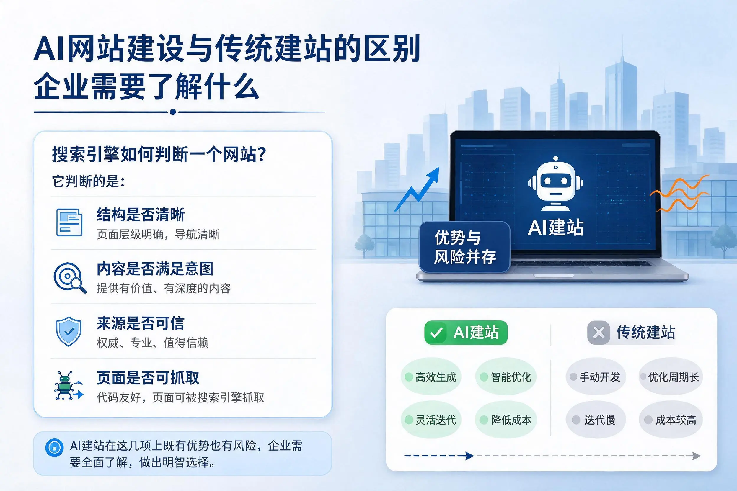AI网站建设与传统建站的区别,伊春企业需要了解什么