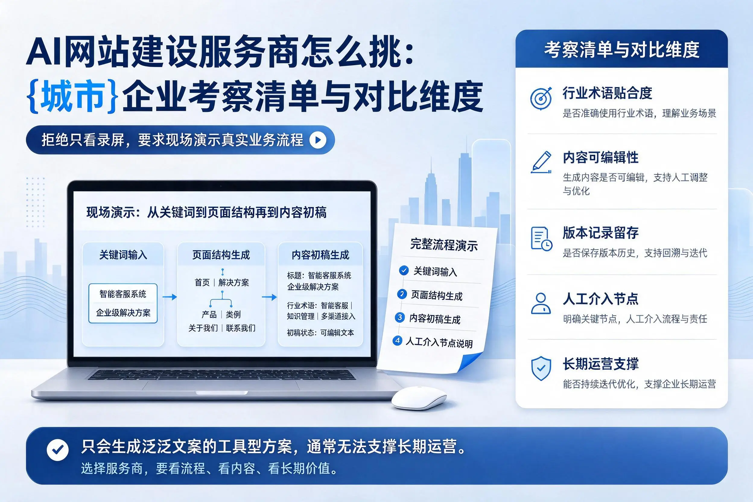 AI网站建设服务商怎么挑：伊春企业考察清单与对比维度