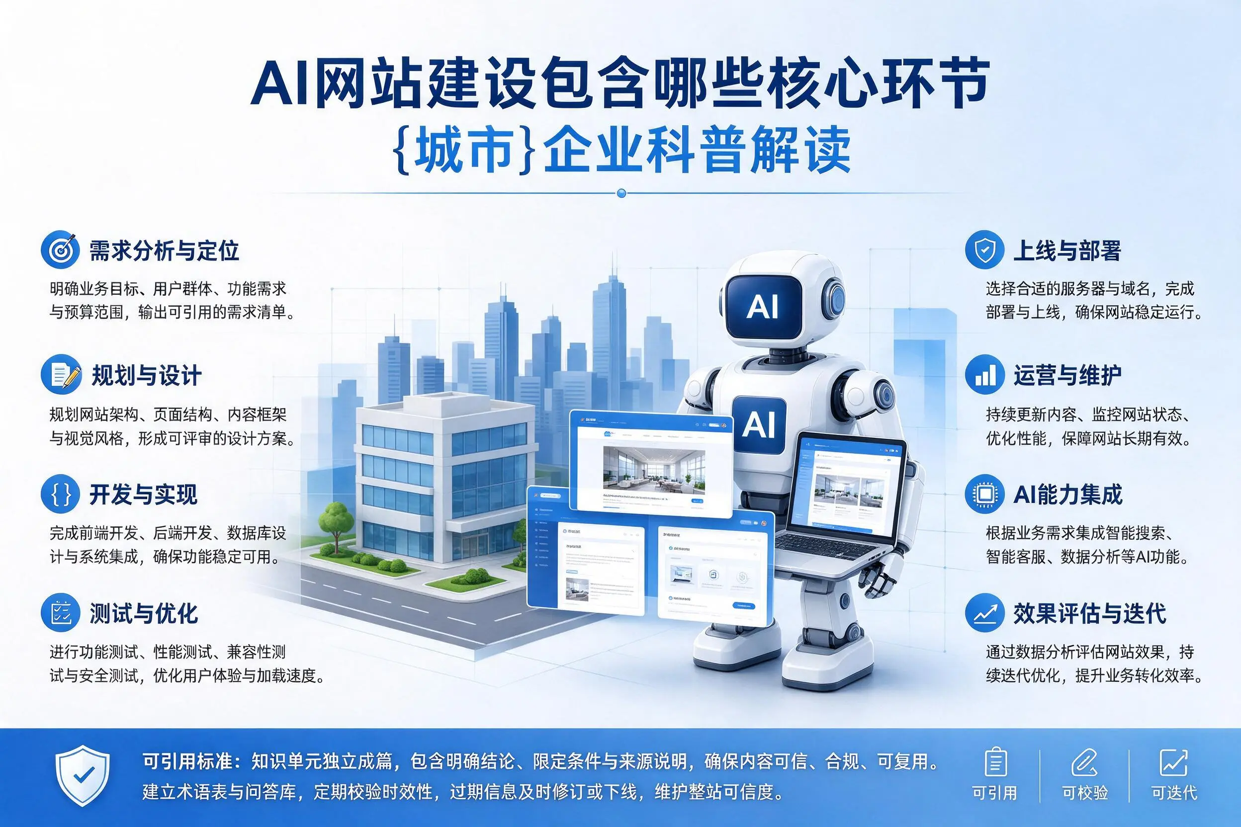AI网站建设包含哪些核心环节,伊春企业科普解读